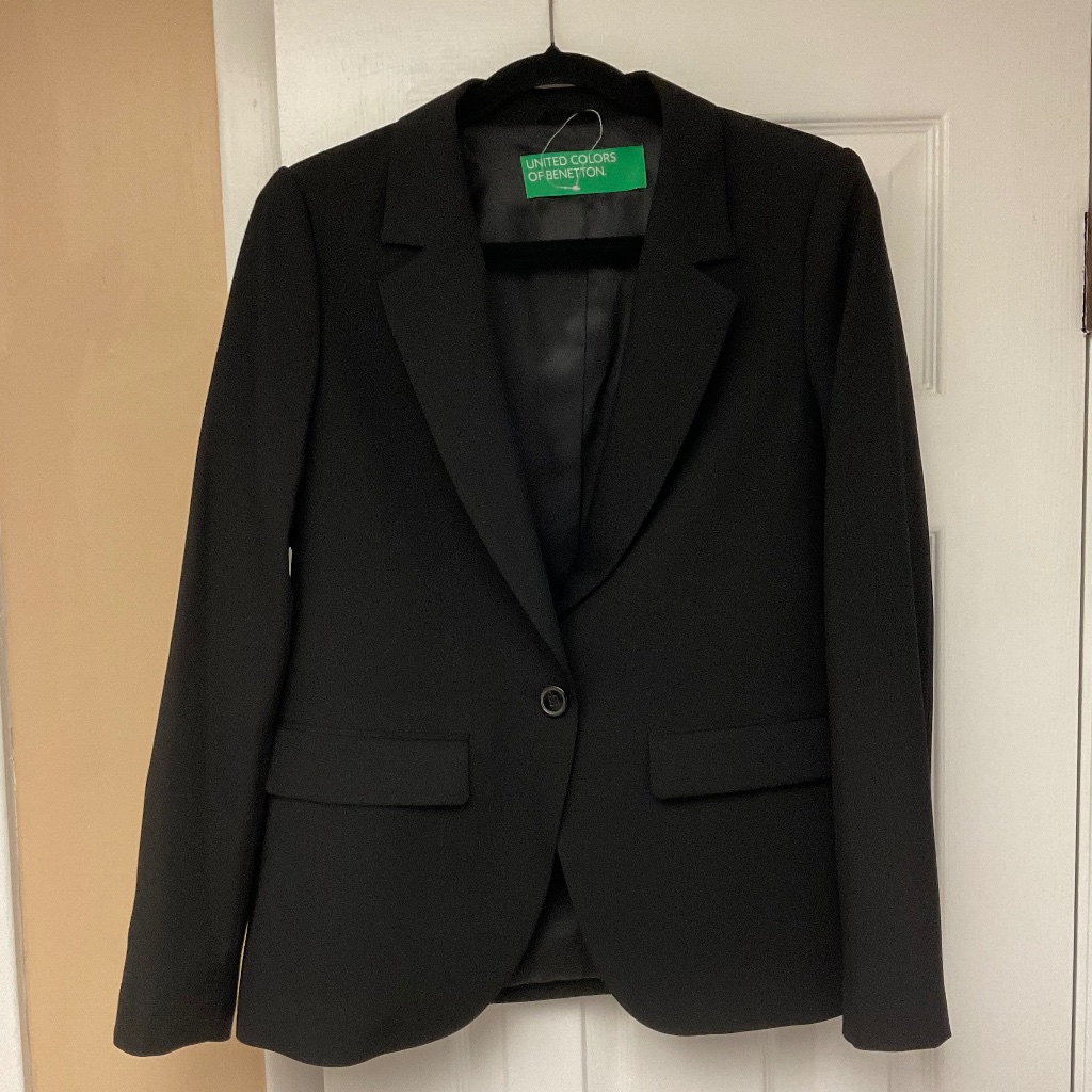 United Colors Of Benetton Women Black Jacket Size Us 6 New With No Tags